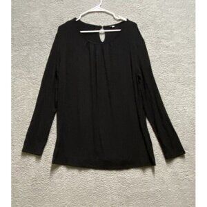 Tasamo Women's Black Crew Neck Top Long Sleeve Shirt 2XL New